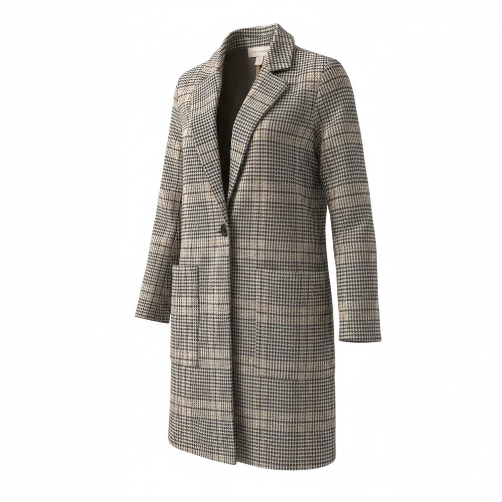 Philosophy Anthropologie Blazer Car Coat XS Houndstooth Plaid Dark Academia Fall